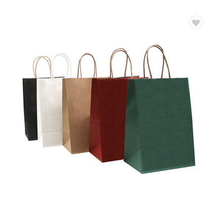 Biodegradowalne torby z brązowego papieru pakowego z uchwytami na zakupy