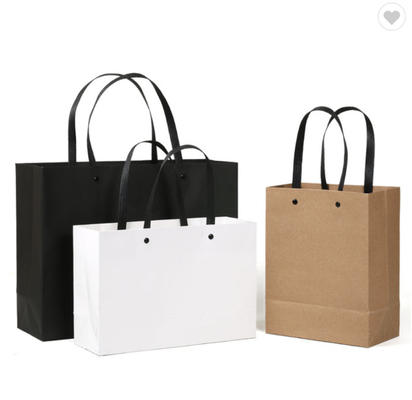Spersonalizowane torby na towary Kraft Brązowe torby na zakupy Czarne logo z nadrukiem