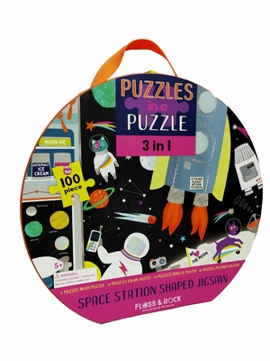 100 sztuk Przedszkolaki Gigantyczne papierowe puzzle w kształcie 3 w 1 Stacja kosmiczna 18*18,5 cala