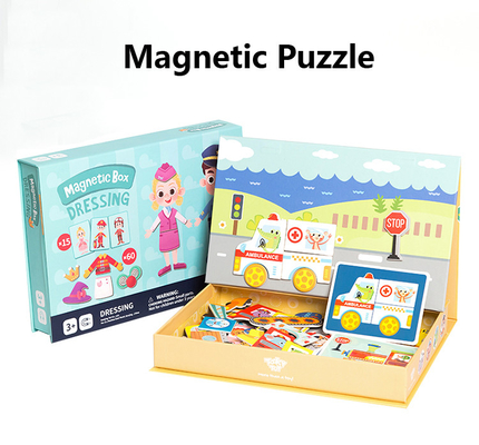 Przedszkolne magnetyczne edukacyjne puzzle do układania puzzli Tablica drogowa dla dzieci