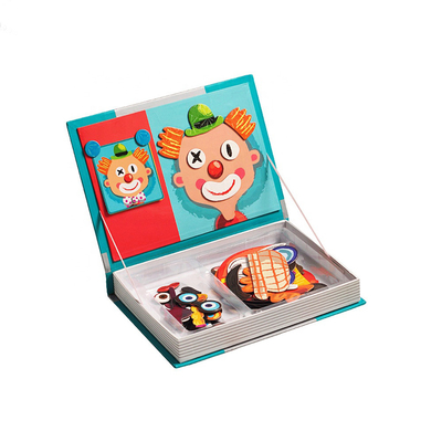 OEM Crazy Faces Magnetyczna książka Puzzle z drewna Pudełko do zabawy dla dzieci w wieku 3 lat