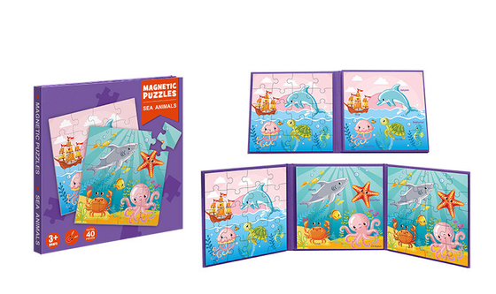 Magnetyczne zabawki edukacyjne w wieku przedszkolnym Puzzle ze zwierzętami morskimi dla dzieci w wieku 3 lat +