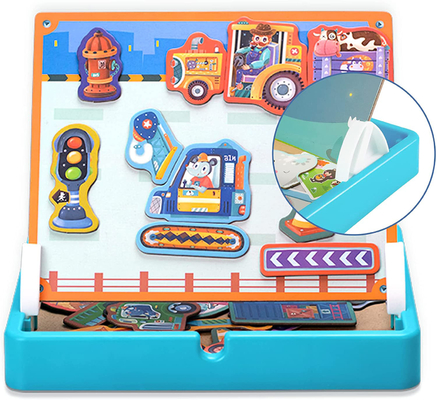 Dzieci w wieku przedszkolnym Puzzle magnetyczne Zabawki Inżynieria Pojazdy w wieku 4-8 40 sztuk