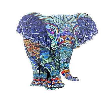 Kolorowa podłoga w kształcie zwierząt Drewniana układanka słoń dla dzieci w wieku 3 lat