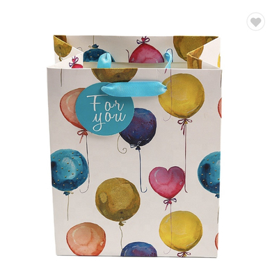 Dostosowana papierowa torba na zakupy 25x15x35cm z uchwytem Kolorowe wzory balonów