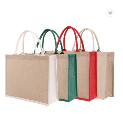 OEM lniane torby jutowe z nadrukiem Plaża Cartoon Zakupy Bawełna Małe wielokrotnego użytku