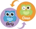 OEM Animal Owl Magnetic Clean Dirty Flip Sign Naklejka na zmywarkę Clean Dirty