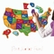 44 sztuk Magnetyczna mapa USA Puzzle Zabawna geografia dla dzieci w wieku 4+